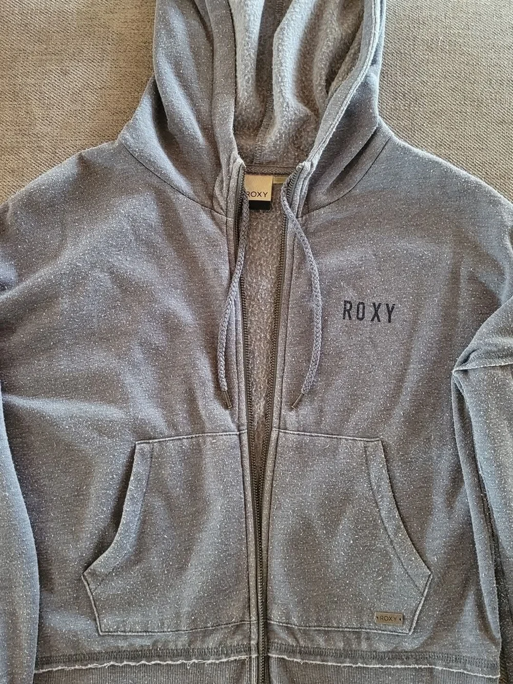 Roxy Heather Gray Zip-Up Hoodie